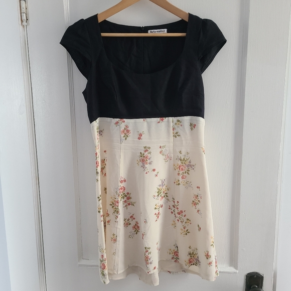 Reformation Linen Black and Floral Tivoli Dress - Picture 2 of 7